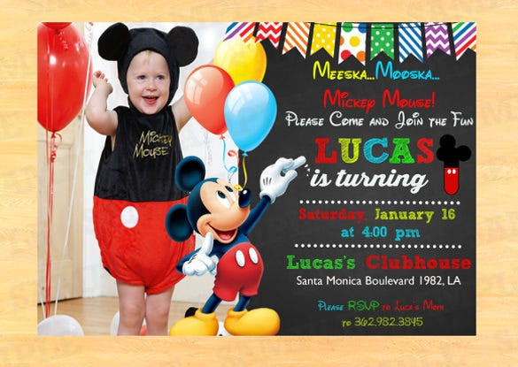 Custom Mickey Mouse Birthday Invitations
 15 Mickey Mouse Birthday Invitation Templates – PSD