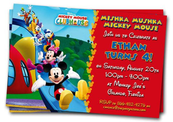 Custom Mickey Mouse Birthday Invitations
 Mickey Mouse Clubhouse Invitations Printable Personalized