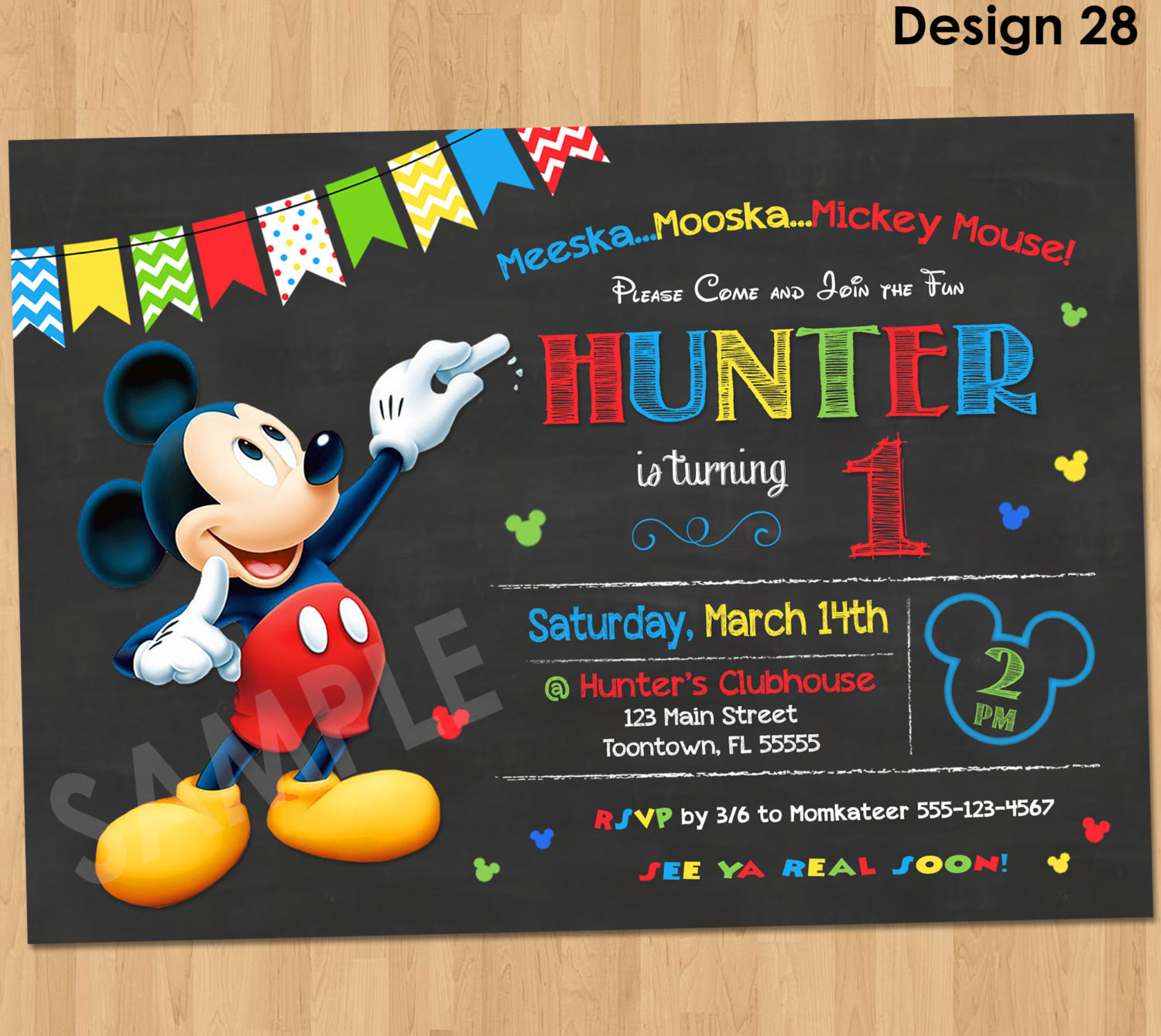 Custom Mickey Mouse Birthday Invitations
 Mickey Mouse Birthday Invitation Mickey Mouse Clubhouse