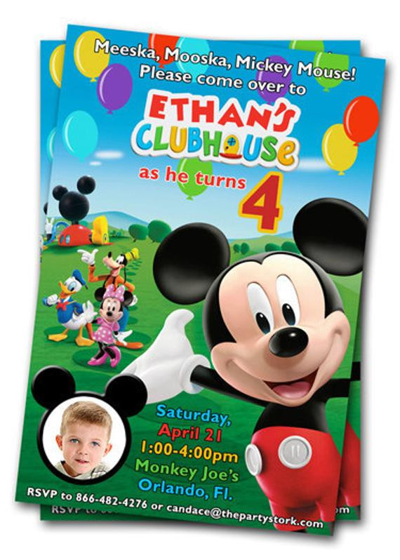 Custom Mickey Mouse Birthday Invitations
 Mickey Mouse Clubhouse Birthday Invitations Printable