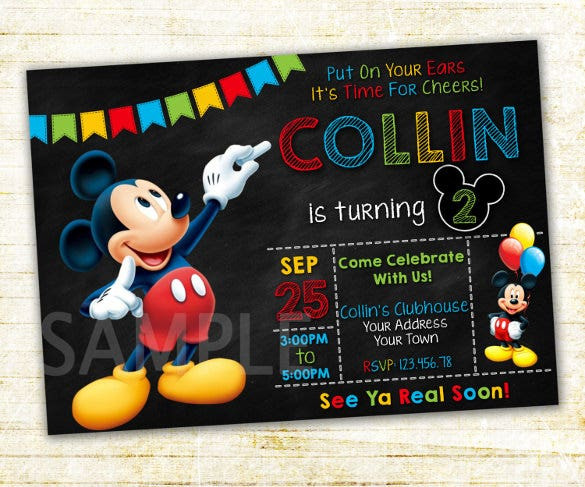 Custom Mickey Mouse Birthday Invitations
 15 Mickey Mouse Birthday Invitation Templates – PSD