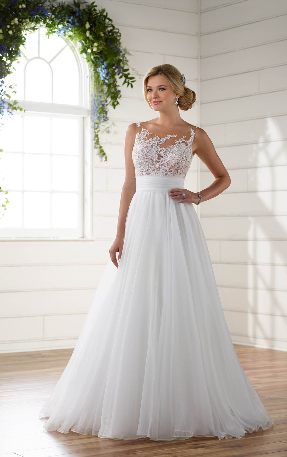 Custom Wedding Dress
 Unique Wedding Dress Asymmetrical Neckline