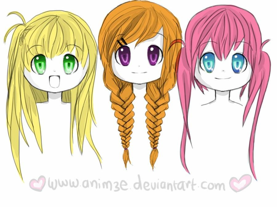 Cute Anime Girl Hairstyle
 Girl hairstyles by anim3e on DeviantArt