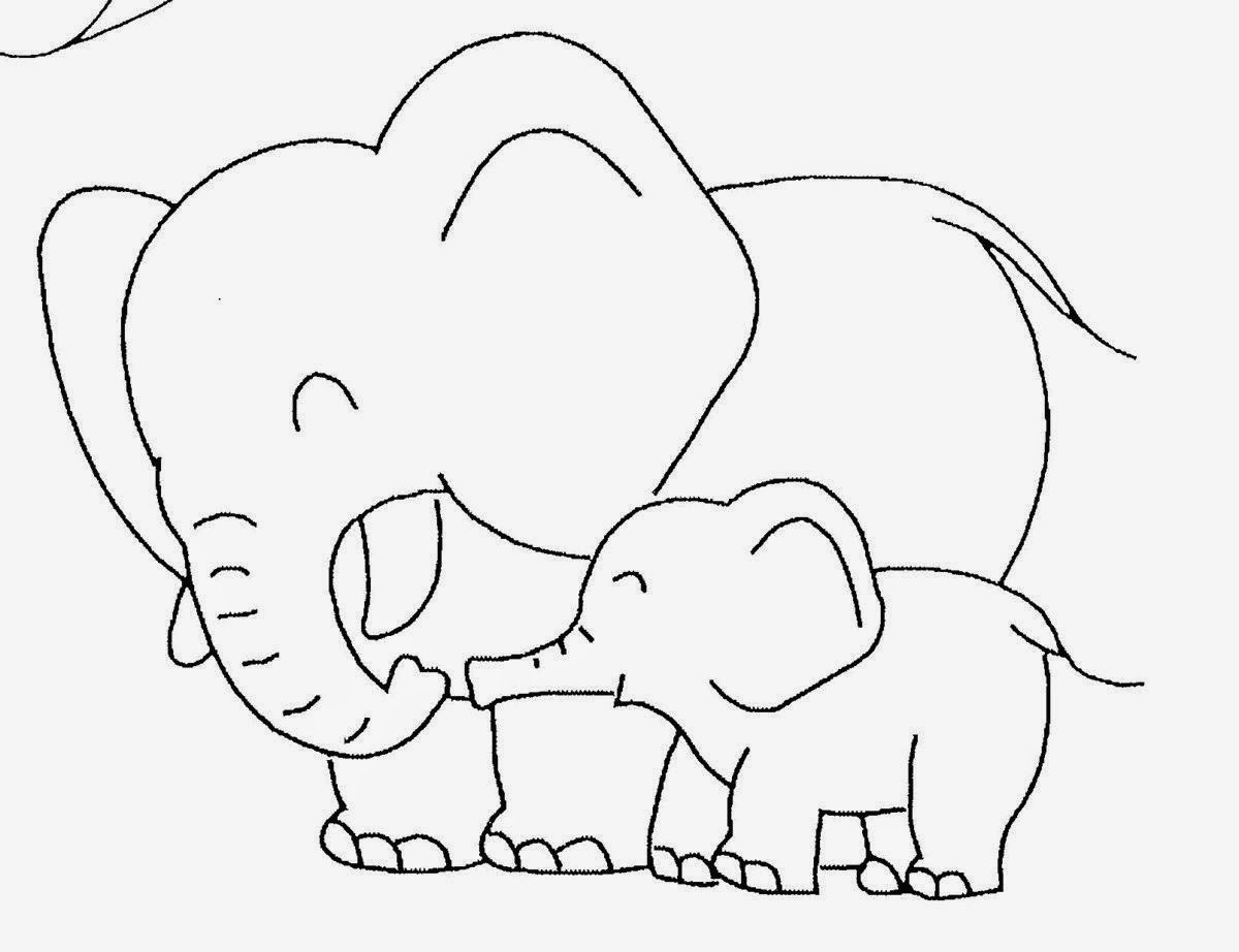 Cute Baby Elephant Coloring Pages
 Baby Elephant Coloring