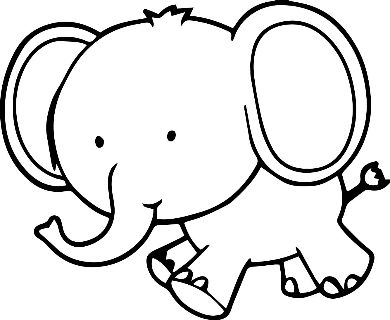 Cute Baby Elephant Coloring Pages
 Very Cute Small Elephant Coloring Page
