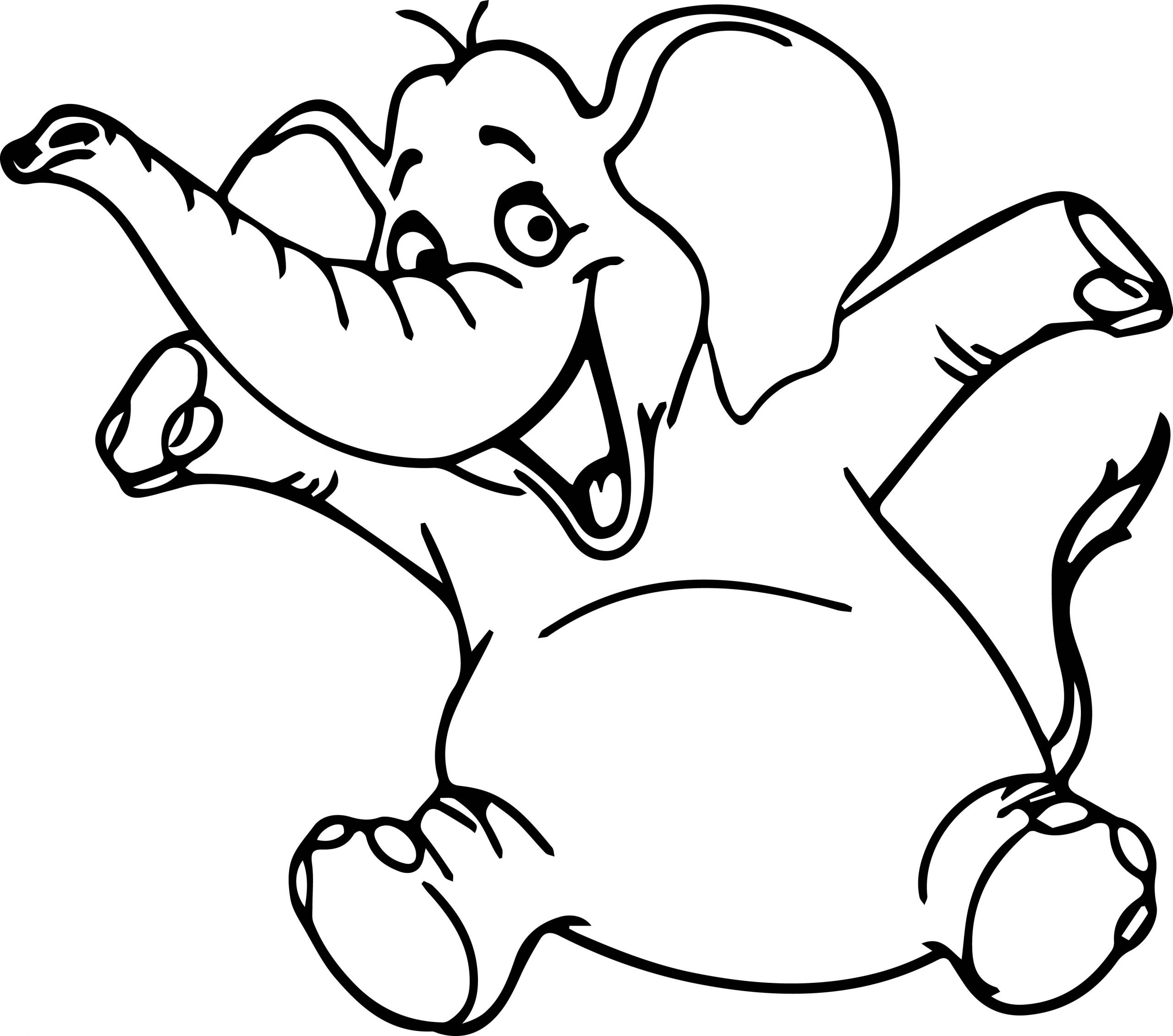 Cute Baby Elephant Coloring Pages
 Cartoon Baby Elephant Coloring Page