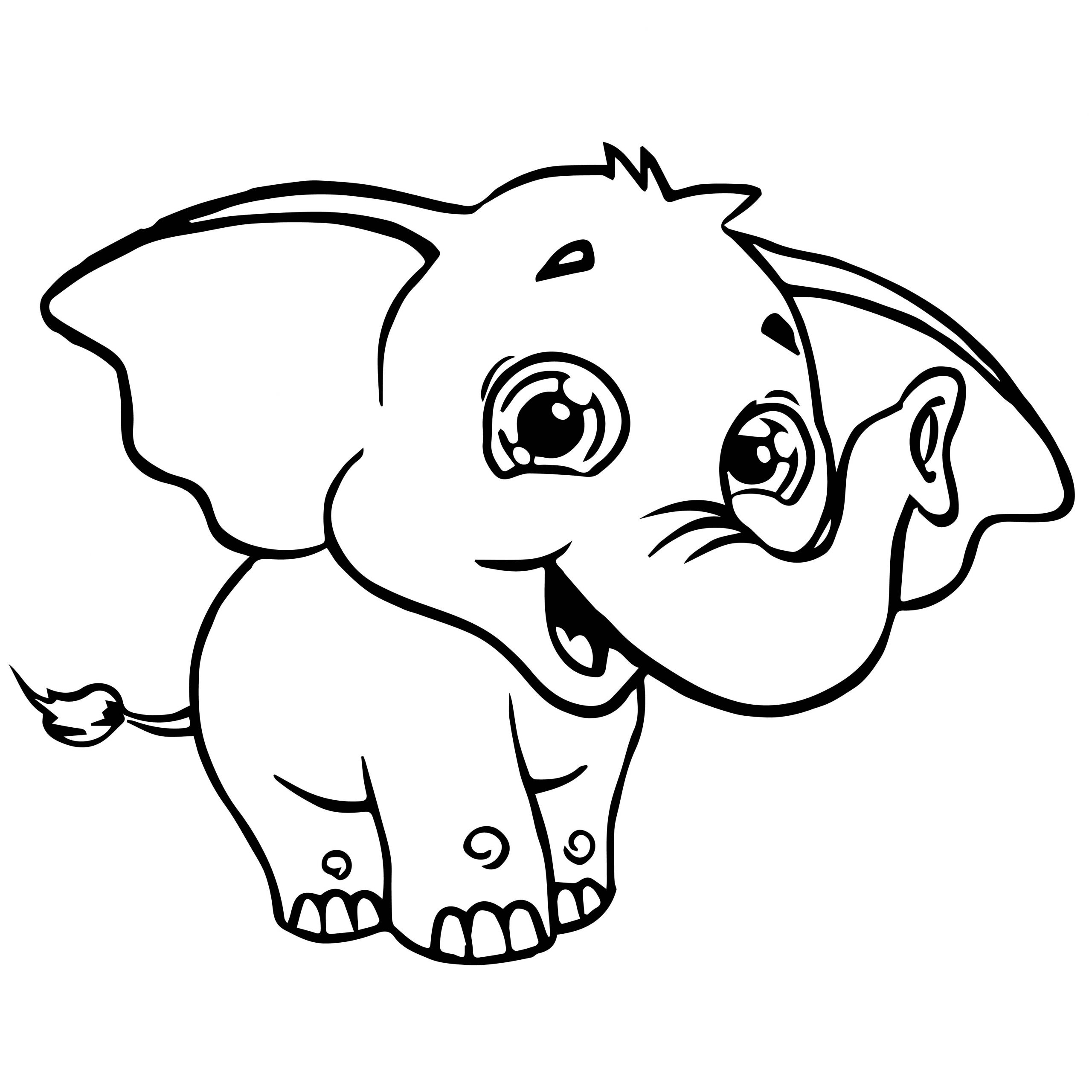 Cute Baby Elephant Coloring Pages
 Sweety Elephant Coloring Page