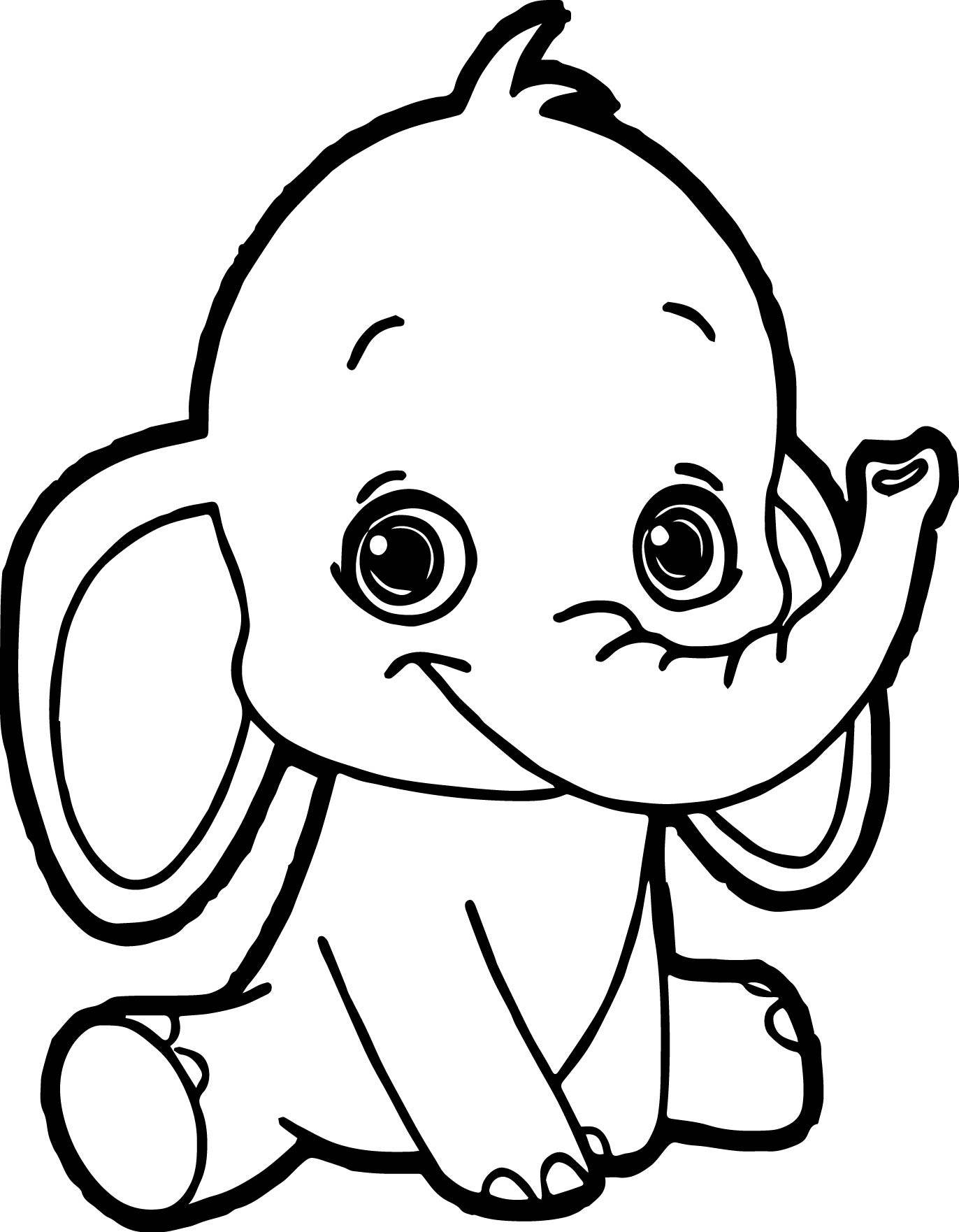 Cute Baby Elephant Coloring Pages
 Baby Elephant Coloring Page