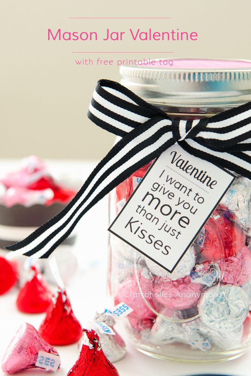 Cute DIY Valentine Day Gifts For Boyfriend
 Mason Jar Valentine with Free Printable