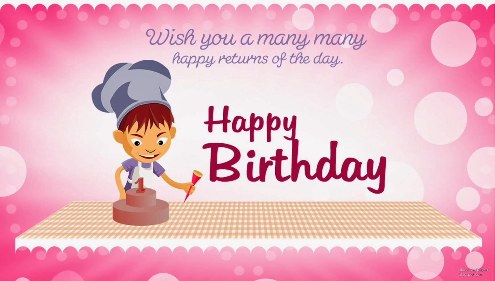 Cute Happy Birthday Wishes
 Cute Pink Birthday Card with ammazing happy birthday
