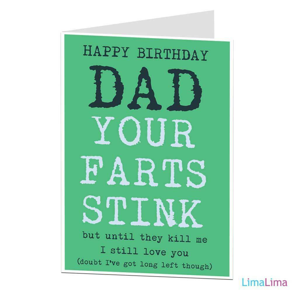 Dad Birthday Cards
 Funny Happy Birthday Card For Dad Daddy Your Farts Stink