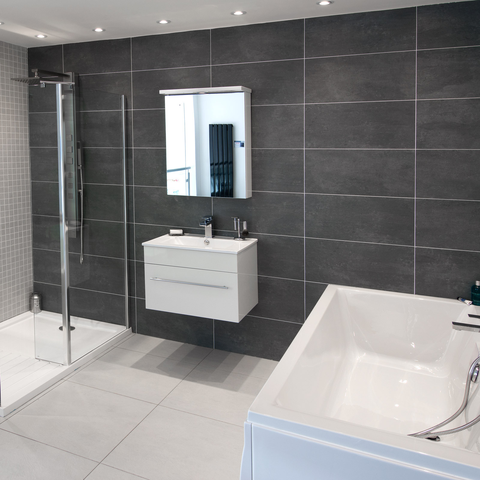 Dark Grey Bathroom Tiles
 Cementi Dark Grey Porcelain Wall Floor Tile