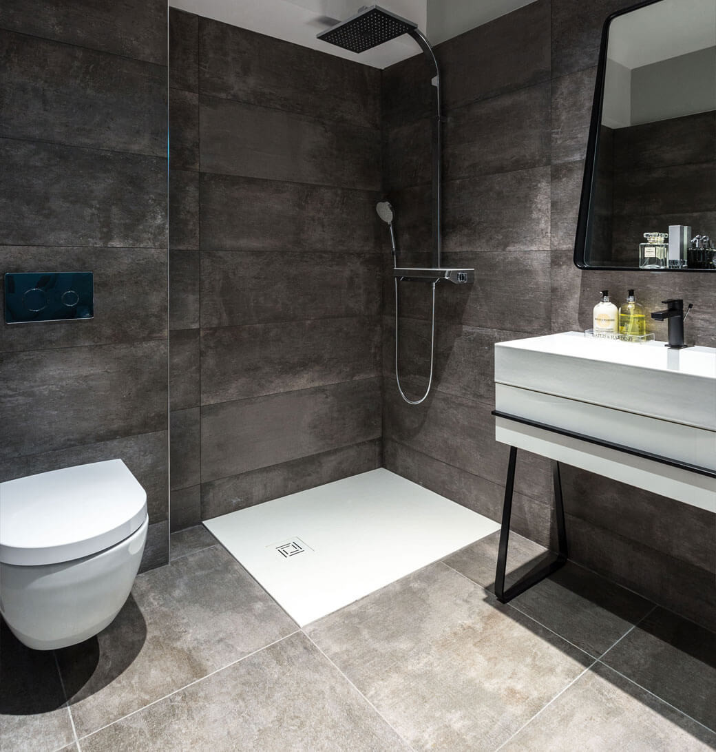 Dark Grey Bathroom Tiles
 Newport Dark Grey Concrete Effect Tiles TileStyle