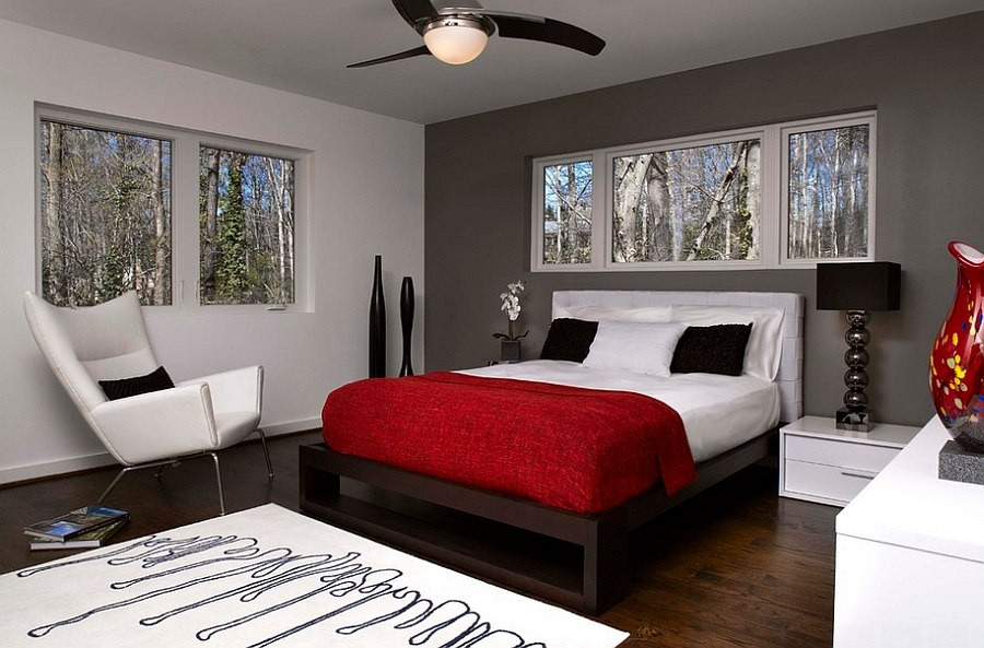Dark Grey Bedroom Walls
 Polished Passion 19 Dashing Bedrooms in Red and Gray