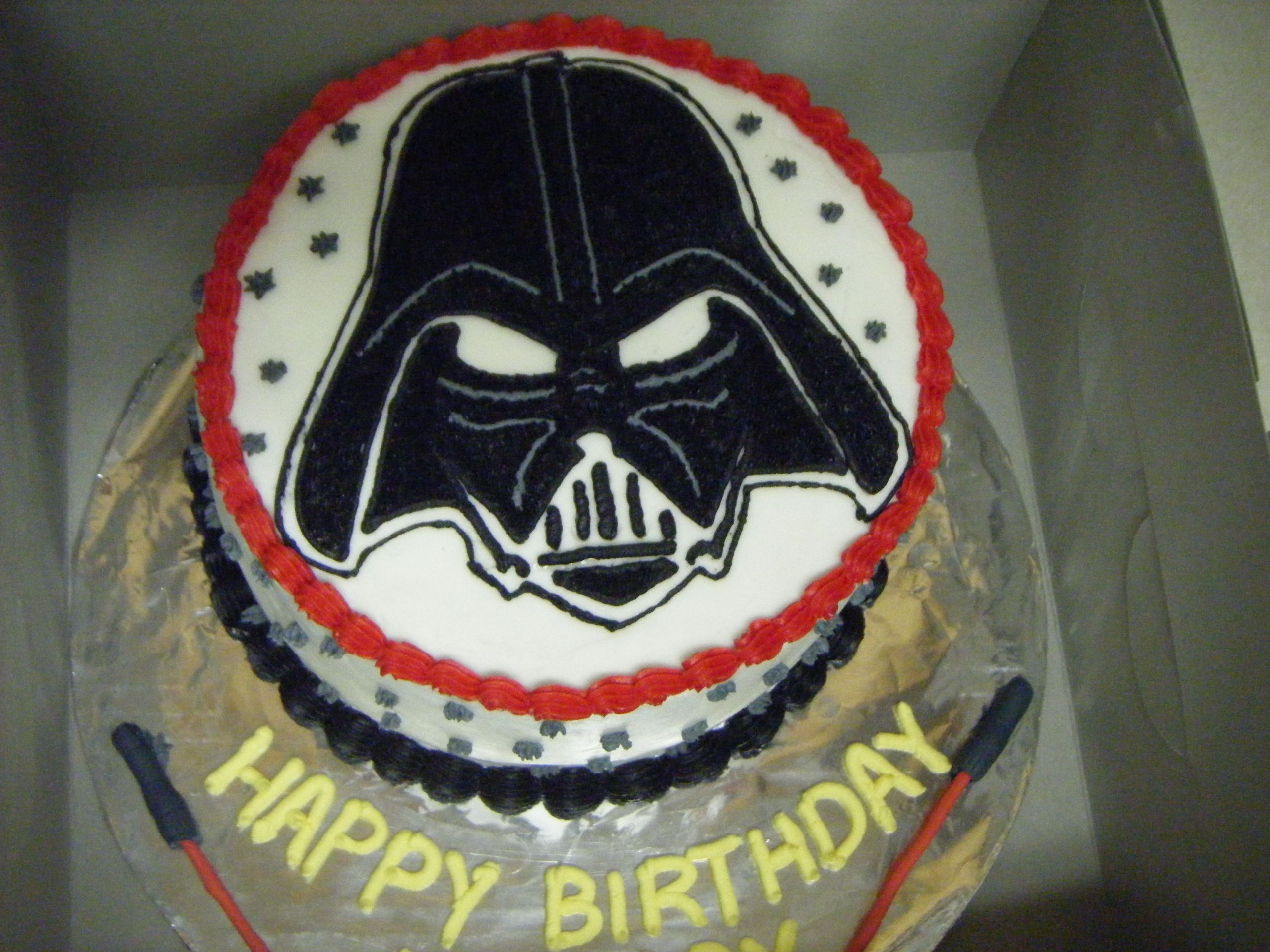 Darth Vader Birthday Cake
 Darth vader birthday cake Two layer 8" chocolate cake