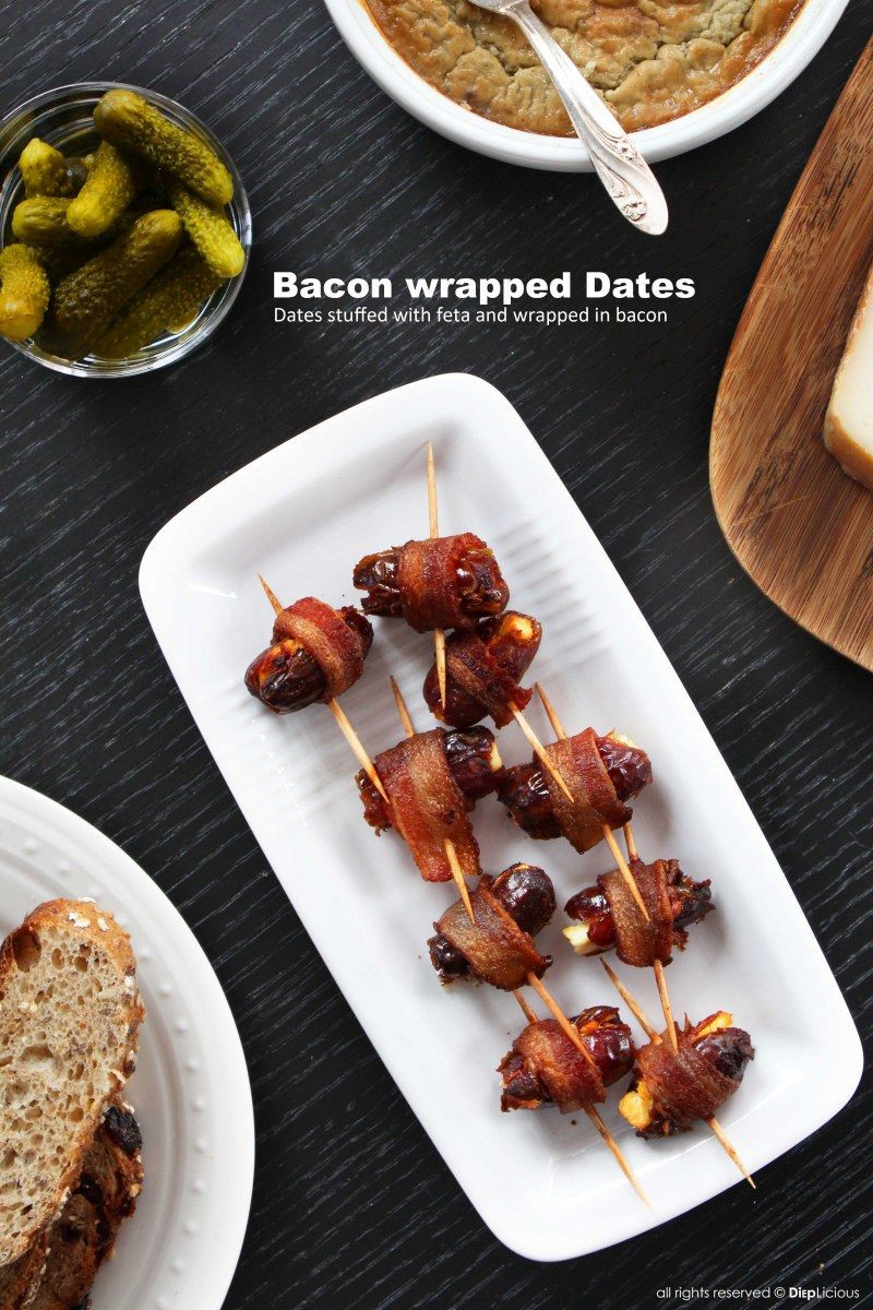 Dates And Bacon Appetizers
 Bacon wrapped dates stuffed with feta Recipe
