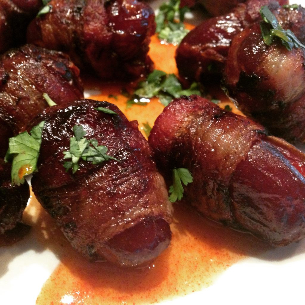 Dates And Bacon Appetizers
 Bacon Wrapped Dates with Spiced Honey What s Parker s
