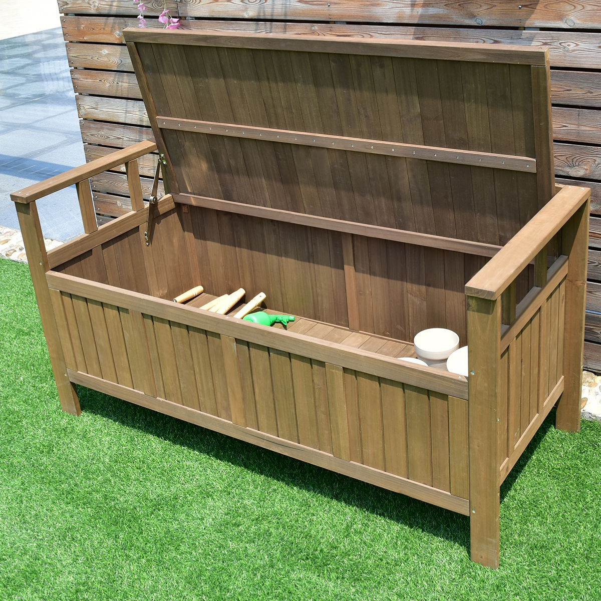 Deck Bench Storage
 70 Gallon 2 in 1 Outdoor Garden Bench Storage Deck Box