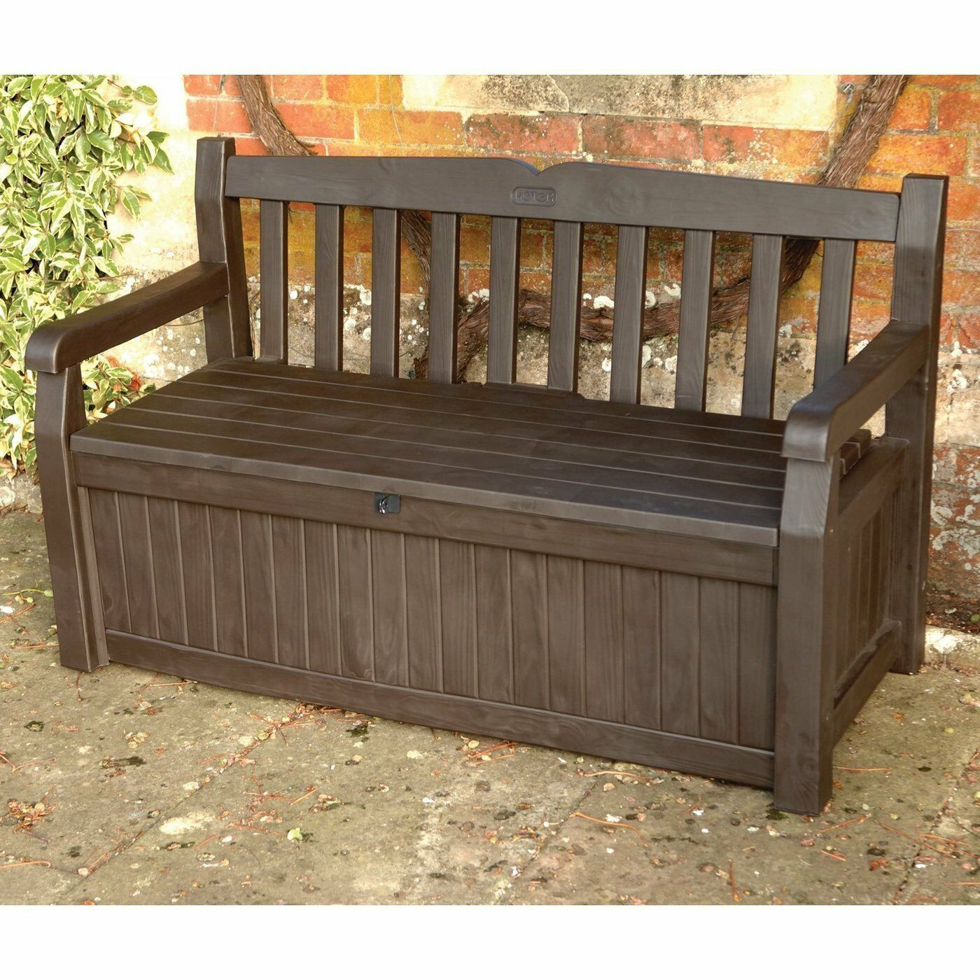 Deck Bench Storage
 Outdoor Storage Bench Box Patio Deck Brown Pool Garden