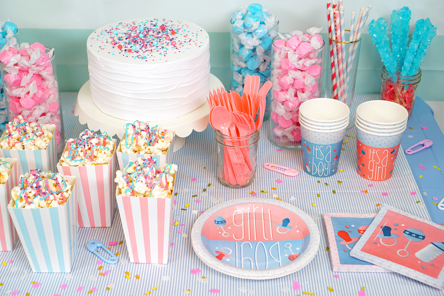 Decoration Ideas For Gender Reveal Party
 Gender Reveal Party Ideas Happiness is Homemade