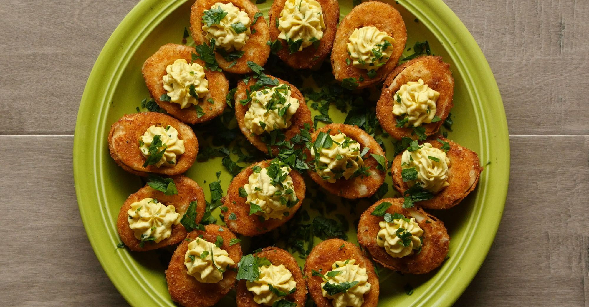 Deep Fried Buffalo Deviled Eggs
 Buffalo Fried Deviled Eggs Are Creamy Crispy And Full