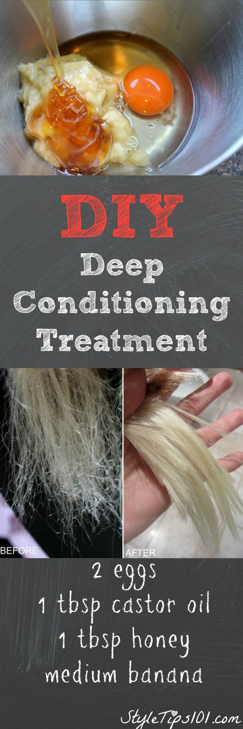 Deep Hair Conditioning DIY
 DIY Deep Conditioning Treatment With Egg and Castor Oil