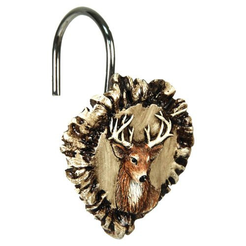 Deer Bathroom Decor
 Deer Shower Curtain Hook Set Antler Bathroom Bath Decor