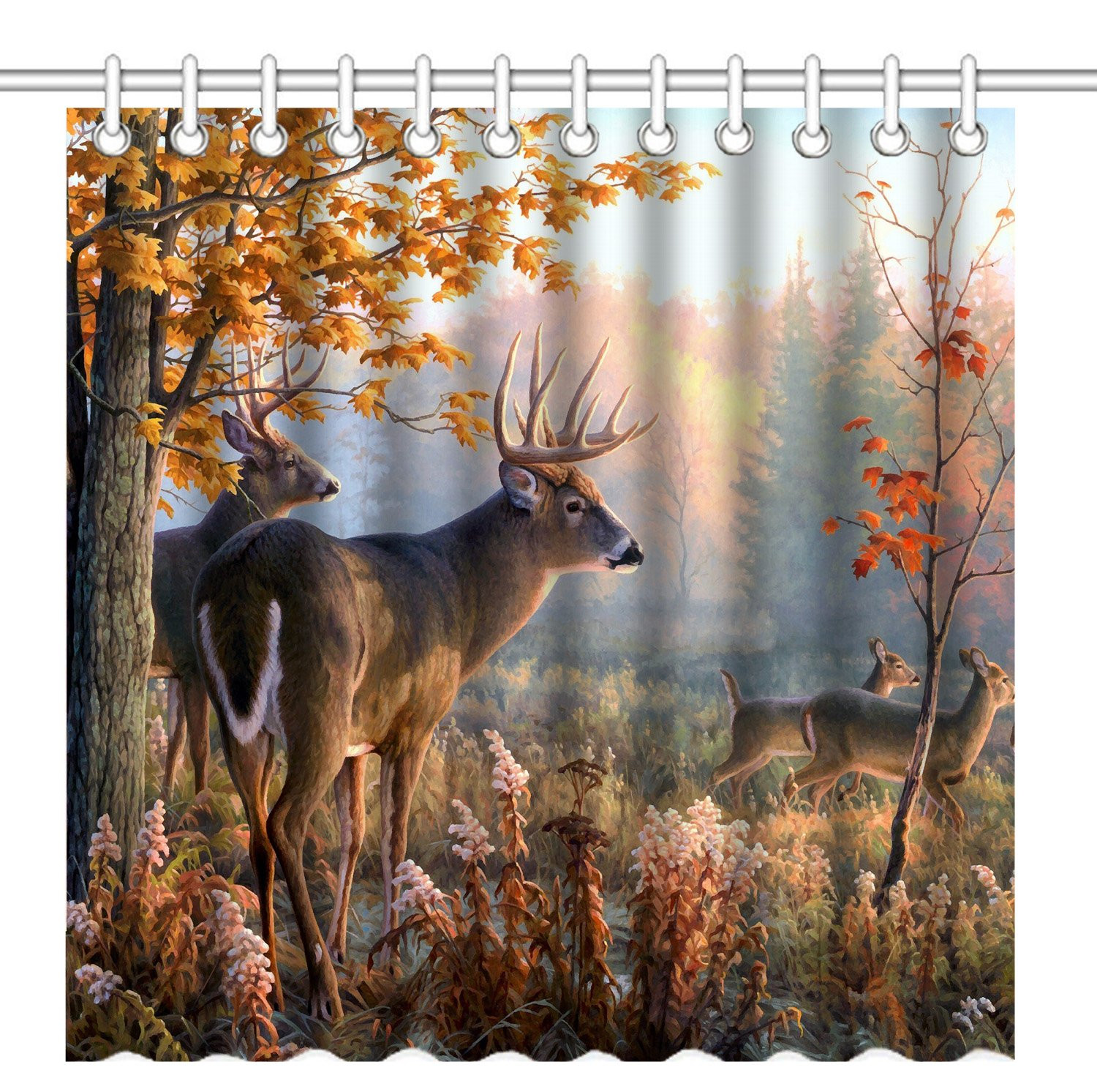 Deer Bathroom Decor
 Shower Curtain Deer Rustic Wildlife Bathroom Decor Nature