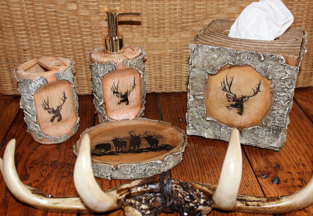 Deer Bathroom Decor
 Decorator Bathroom Decor Log Cabin Deer White Birch Nature