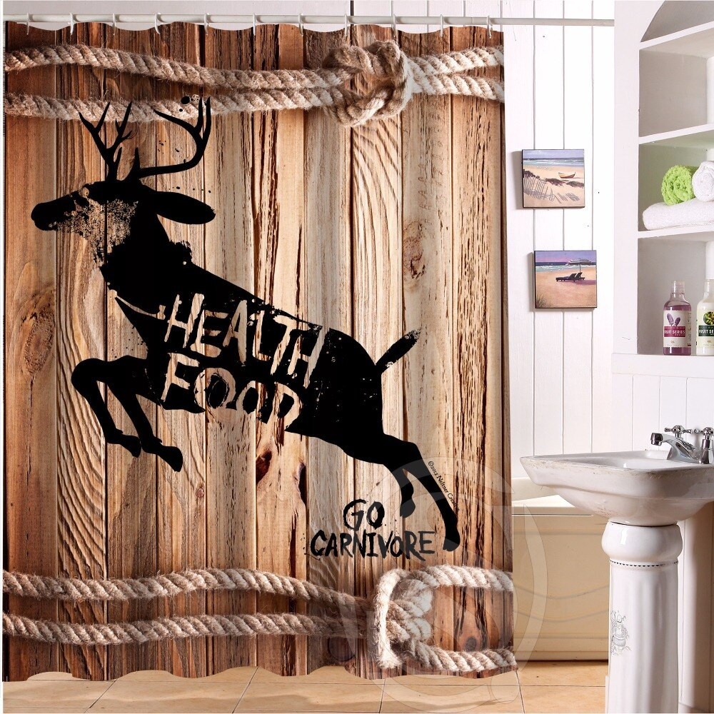 Deer Bathroom Decor
 wood and deer Custom Shower Curtain Bathroom decor High