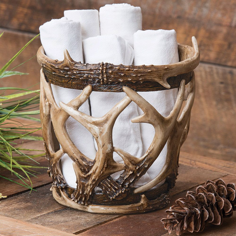 Deer Bathroom Decor
 Woven Antler Basket