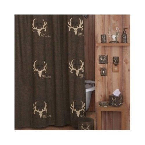 Deer Bathroom Decor
 Bone Collector Shower Curtain Deer Antler Bathroom Rustic