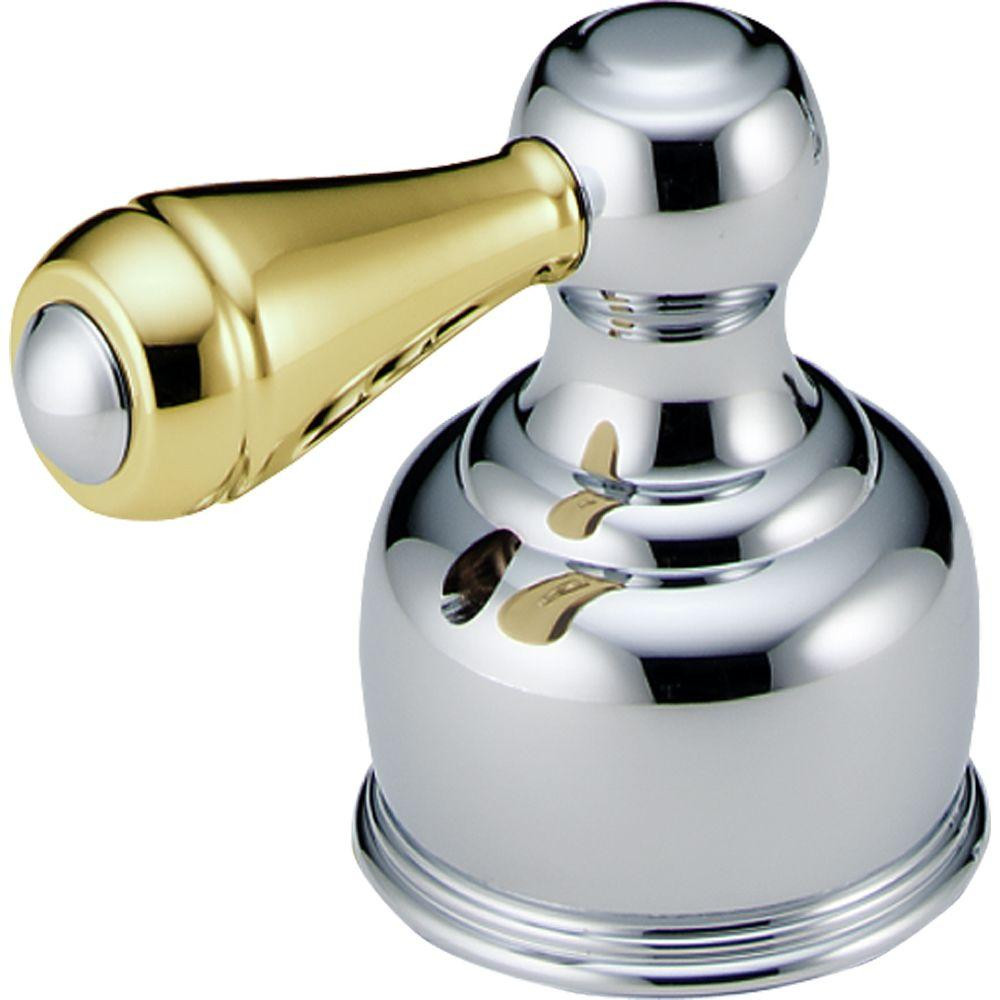 Delta Polished Brass Bathroom Faucet
 Delta Traditional Lever Handle in Chrome and Polished