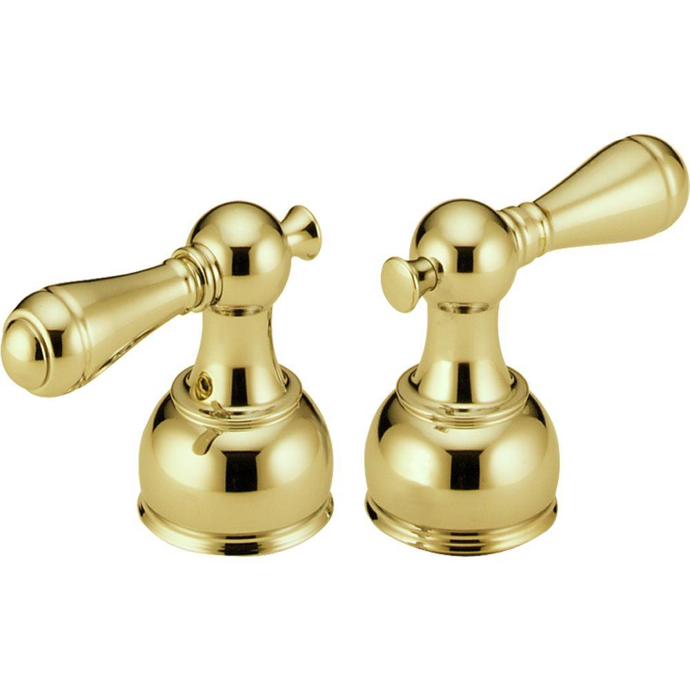 Delta Polished Brass Bathroom Faucets
 Delta Traditional Lever Handles in Polished Brass for 2