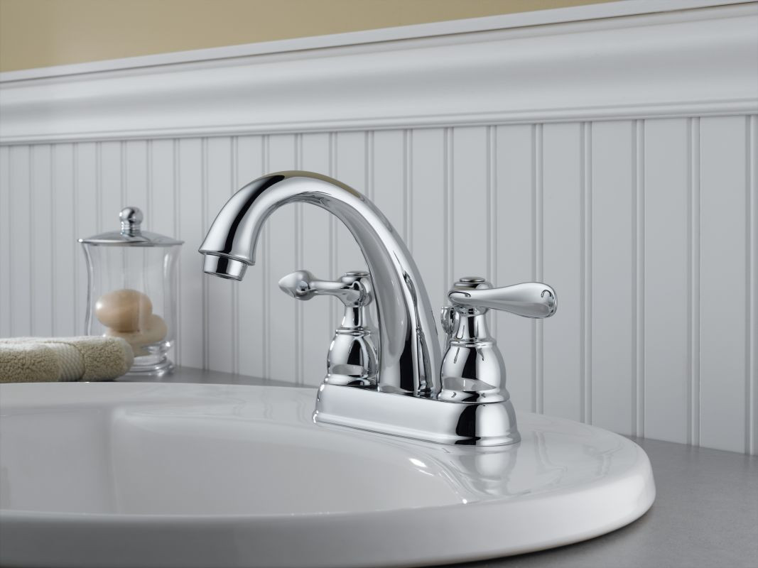 delta polished brass bathroom sink faucets