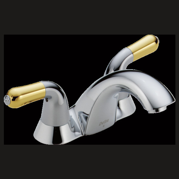 Delta Polished Brass Bathroom Faucets
 Two Handle Centerset Lavatory Faucet