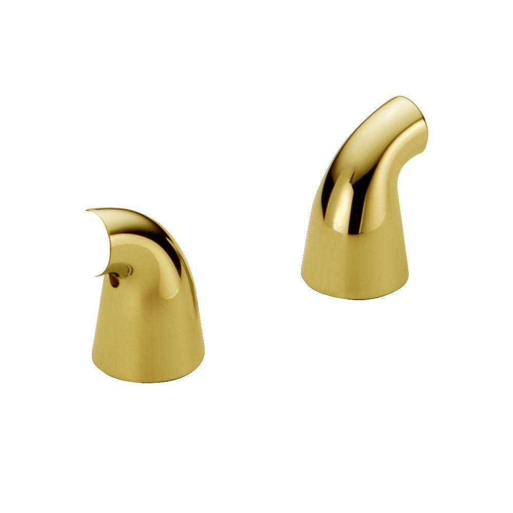 Delta Polished Brass Bathroom Faucets
 Delta Pair of Innovations Lever Handle Bases in Polished