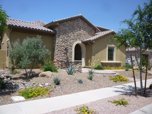 Desert Landscape Front Yards
 Front Yard Desert Landscape Mediterranean Exterior