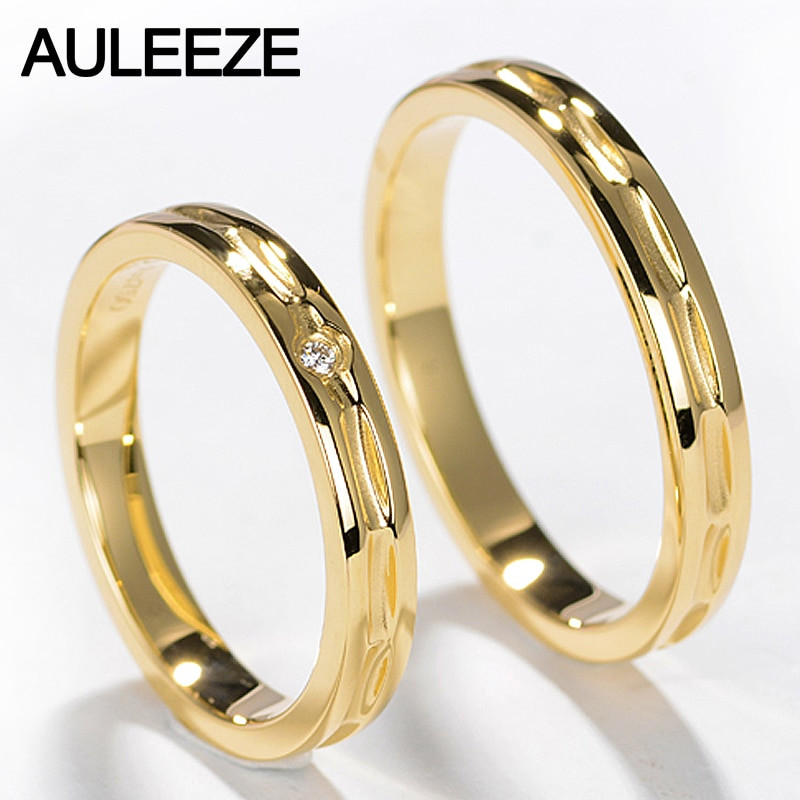 Design Wedding Ring
 AULEEZE Unique Design Lovers 18K Yellow Gold Couple Ring