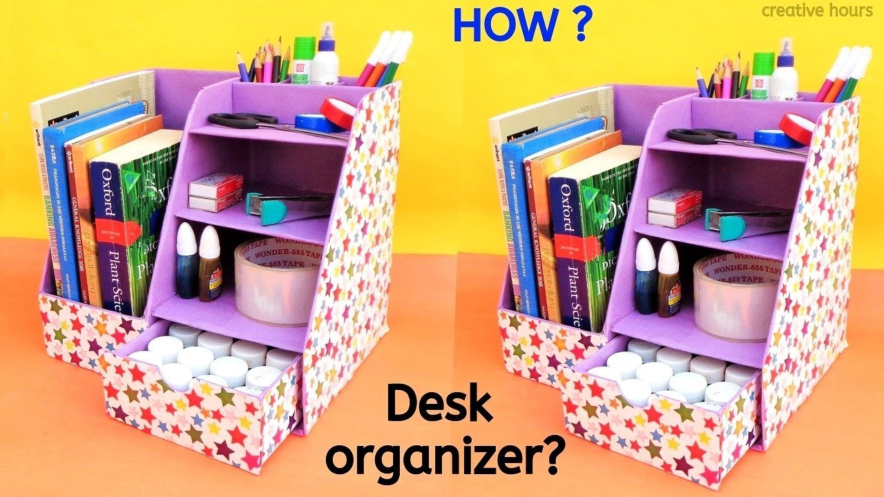 Desk Organizer DIY
 DIY How to make Desk Organizer from Cardboard Box