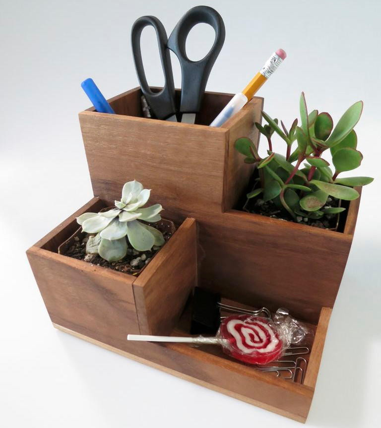 Desk Organizer DIY
 DIY Desk Organizer and Succulent Planter