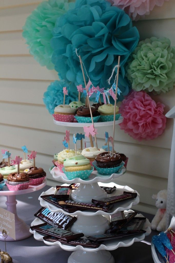 Dessert Ideas For Gender Reveal Party
 gender reveal dessert table via tandeminlove