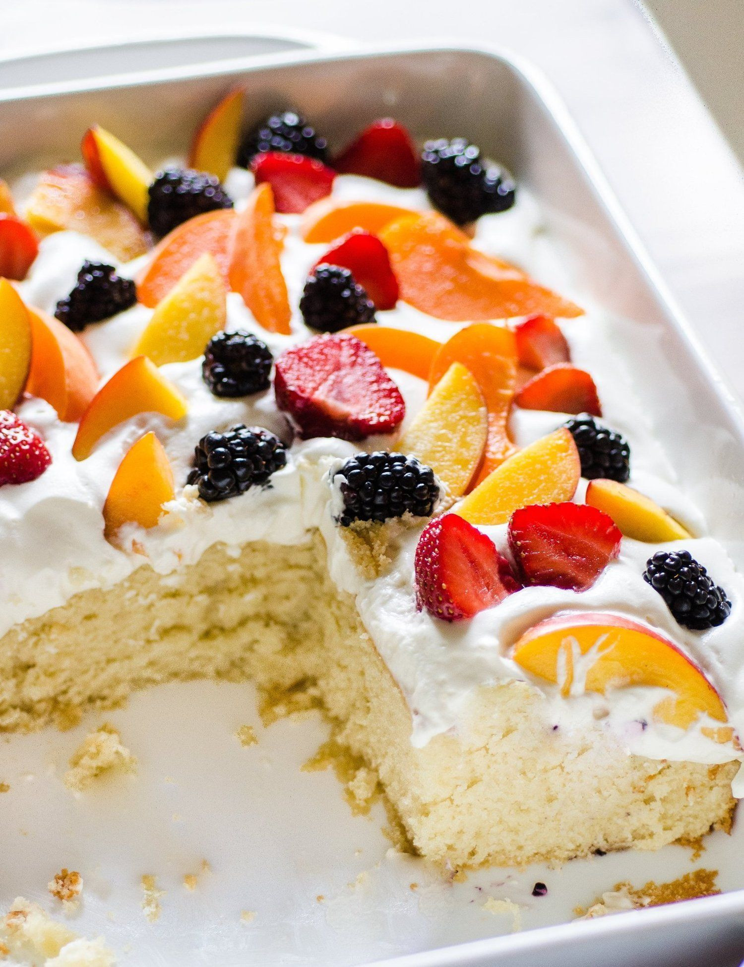 Desserts For Summer
 Recipe Easy Summer Cake with Fruit & Cream — Dessert