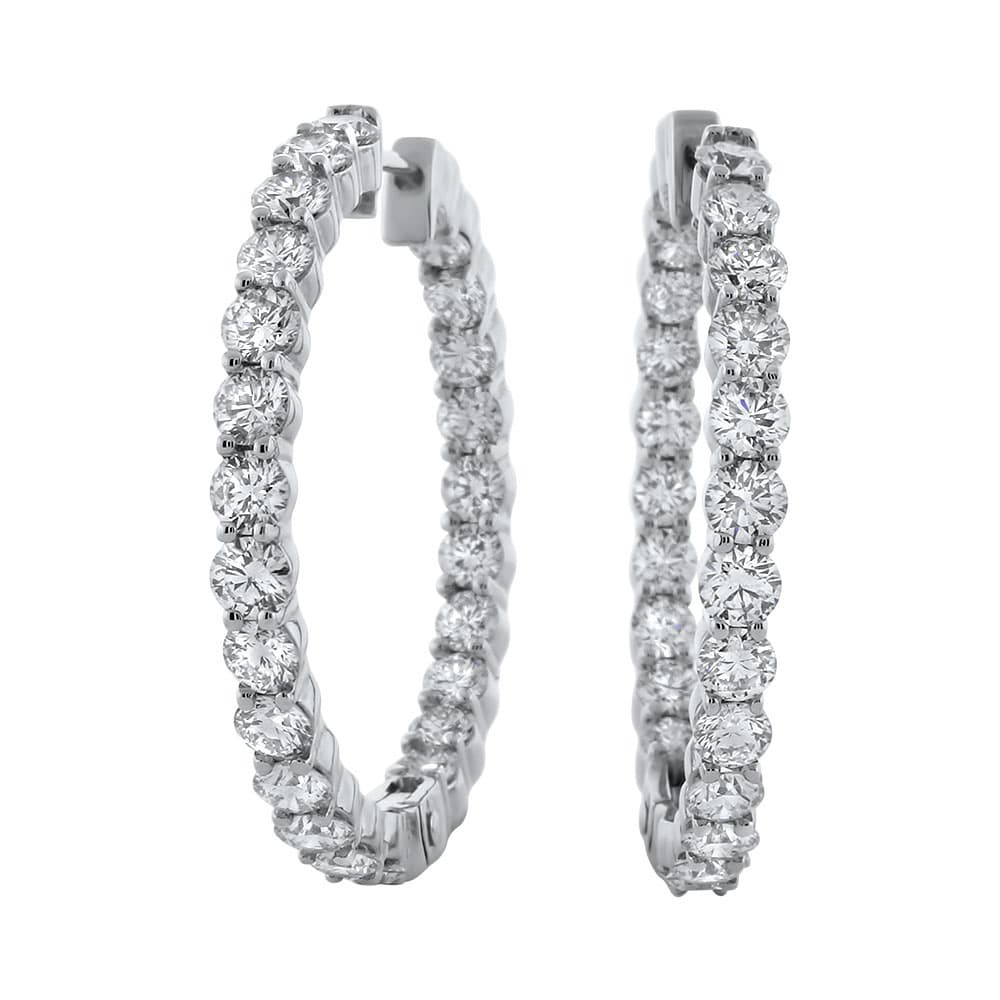 Diamond Earring Sale
 14kt White Gold Hoop Earrings 7 00ct Diamonds EA