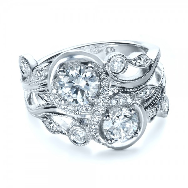 Diamond Infinity Engagement Ring
 Custom Organic Infinity Diamond Engagement Ring 1383