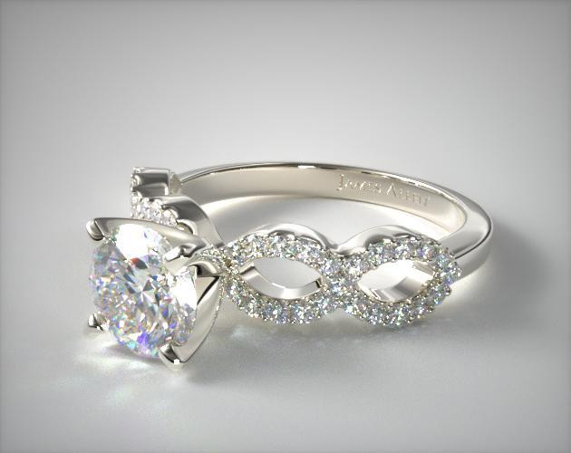 Diamond Infinity Engagement Ring
 Pave Infinity Diamond Engagement Ring