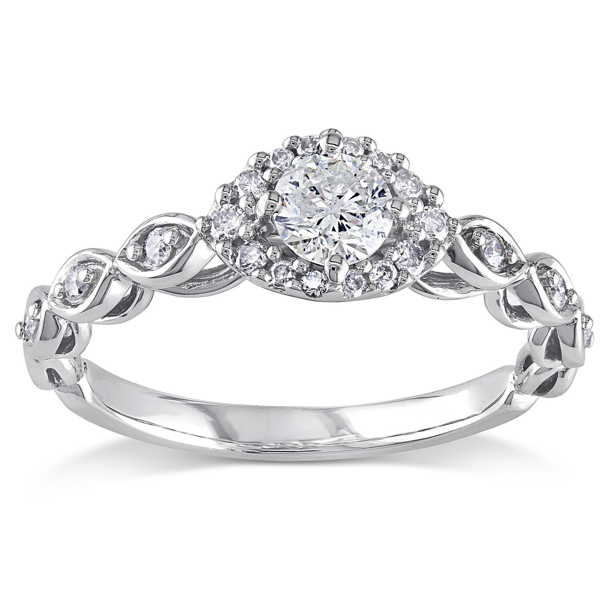 Diamond Infinity Engagement Ring
 Perfect Round Diamond Infinity Engagement Ring for Women