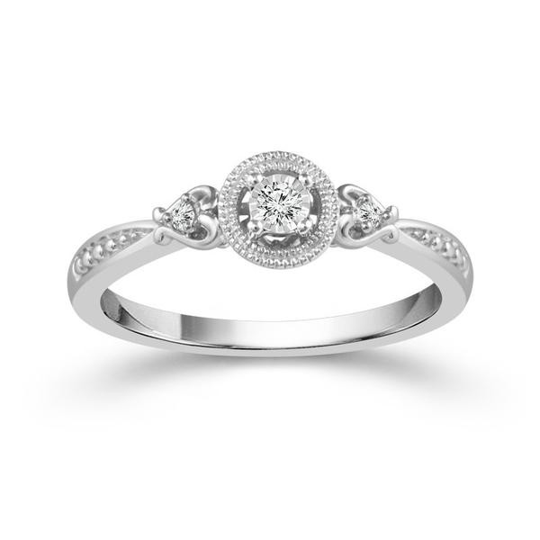 Diamond Promise Rings Under 200
 Sterling Silver 06cttw Round Diamond Halo Promise Ring