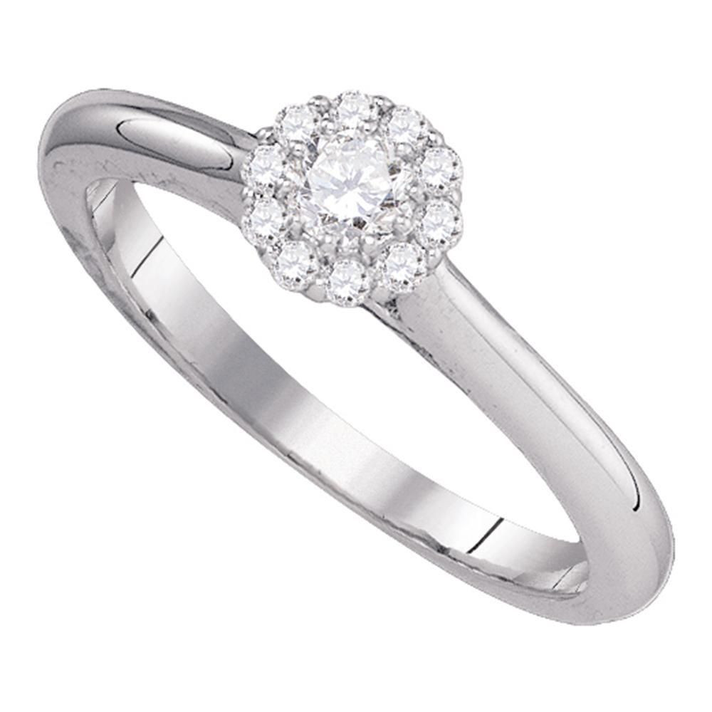 Diamond Promise Rings Under 200
 10kt White Gold Womens Round Diamond Solitaire Bridal