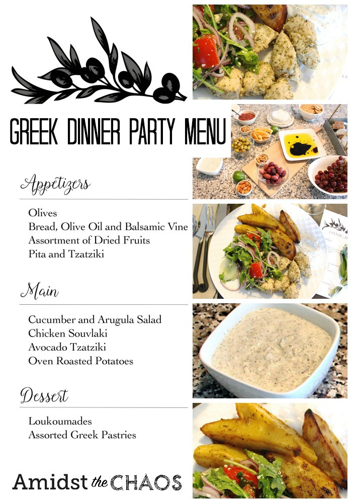 Dinner Party Menu Ideas
 Greek Inspired Dinner Party Part 2
